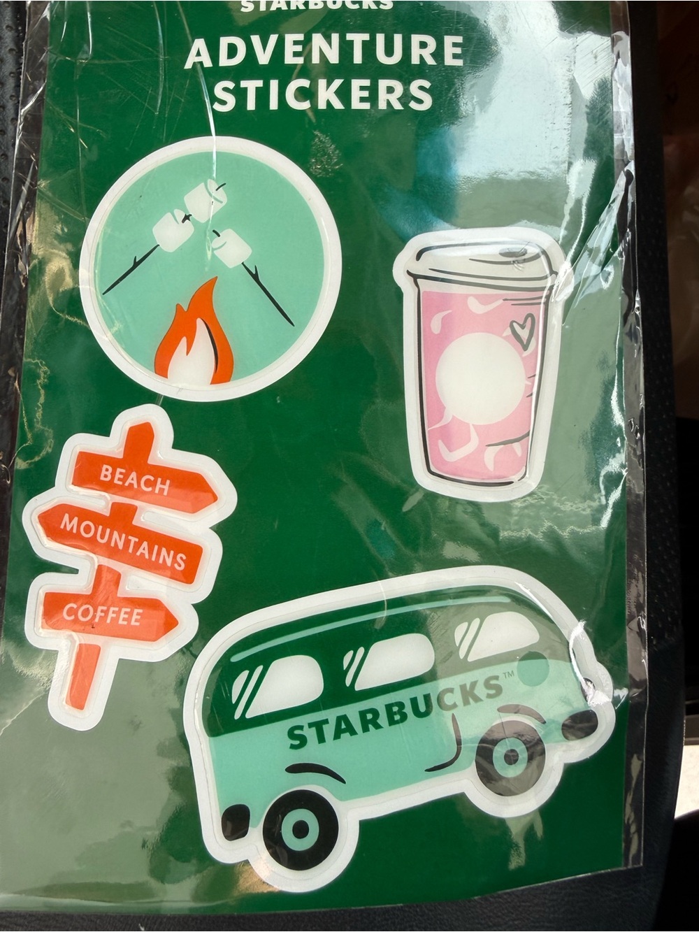 Starbucks Adventure Sticker Set - Mint, Pink & Orange Accents